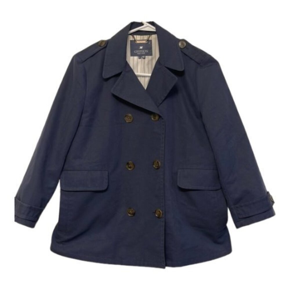 GRYPHON New York FABRIC Peacoat Jacket Coat Size Large EUC #3585